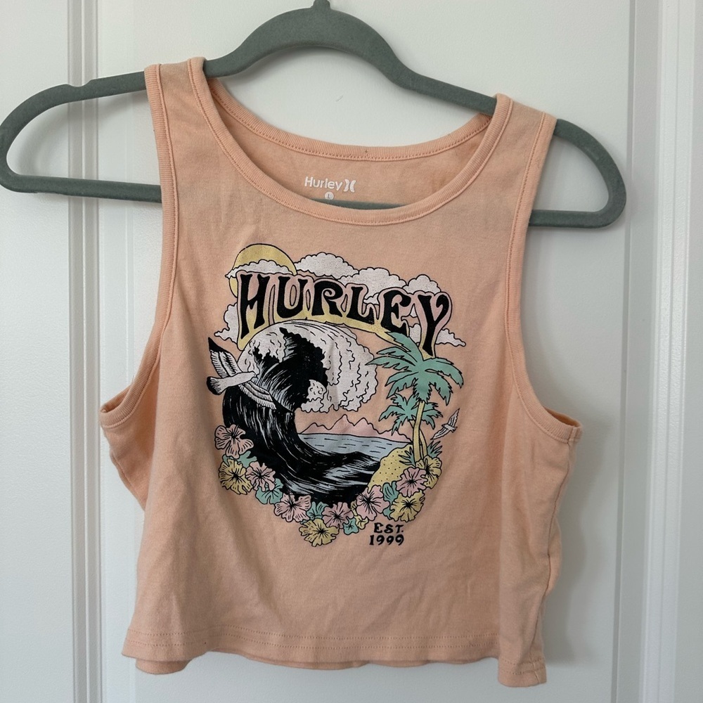 Women’s Hurley Wave Graphic Sleeveless Crop Top